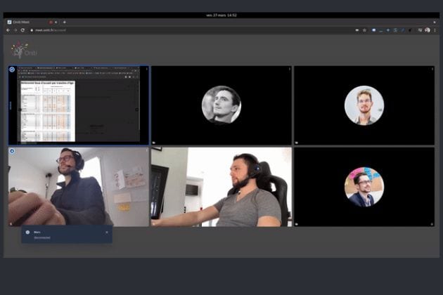 capture d'ecran d'une visioconférence entre membres de l'équipe Oniti.