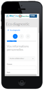 Le site Rho'Diag sur un téléphone portable.