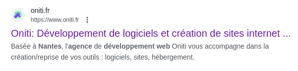 Exemple de résultat de recherche Google.