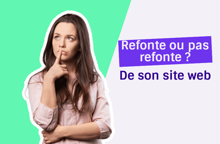 Femme qui se questionne à refondre son site internet web